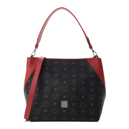 MCM Visetos Medium Klara Hobo Red Black 1 of 12
