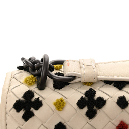 Bottega Veneta Nappa Intrecciato Embroidered Mosaic Olimpia Shoulder Bag White Multicolor 11 of 12