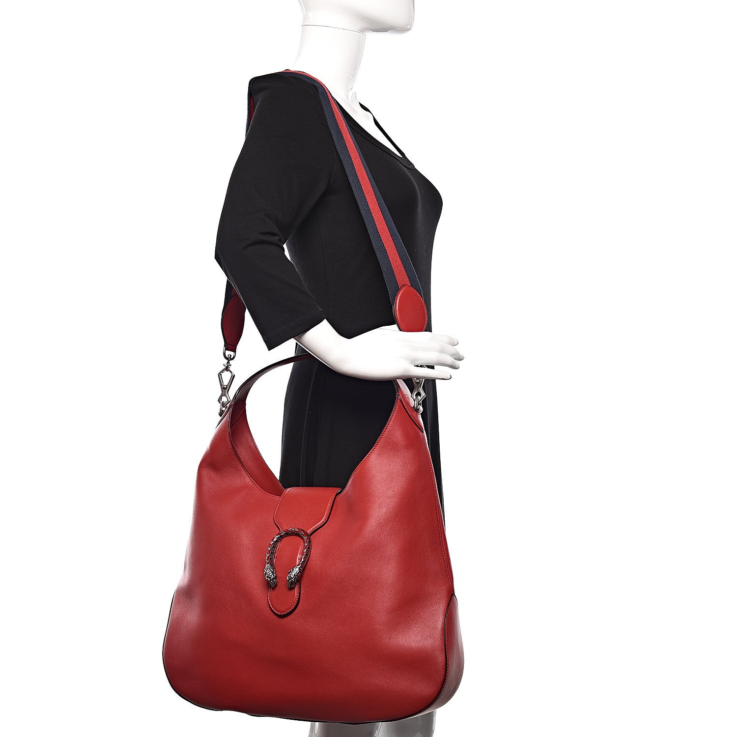 Gucci Calfskin Web Large Dionysus Hobo Red 3 of 11