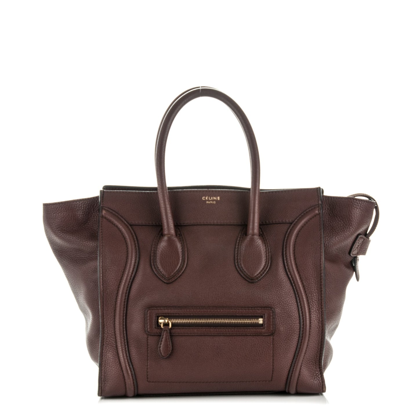 Drummed Calfskin Mini Luggage Dark Brown