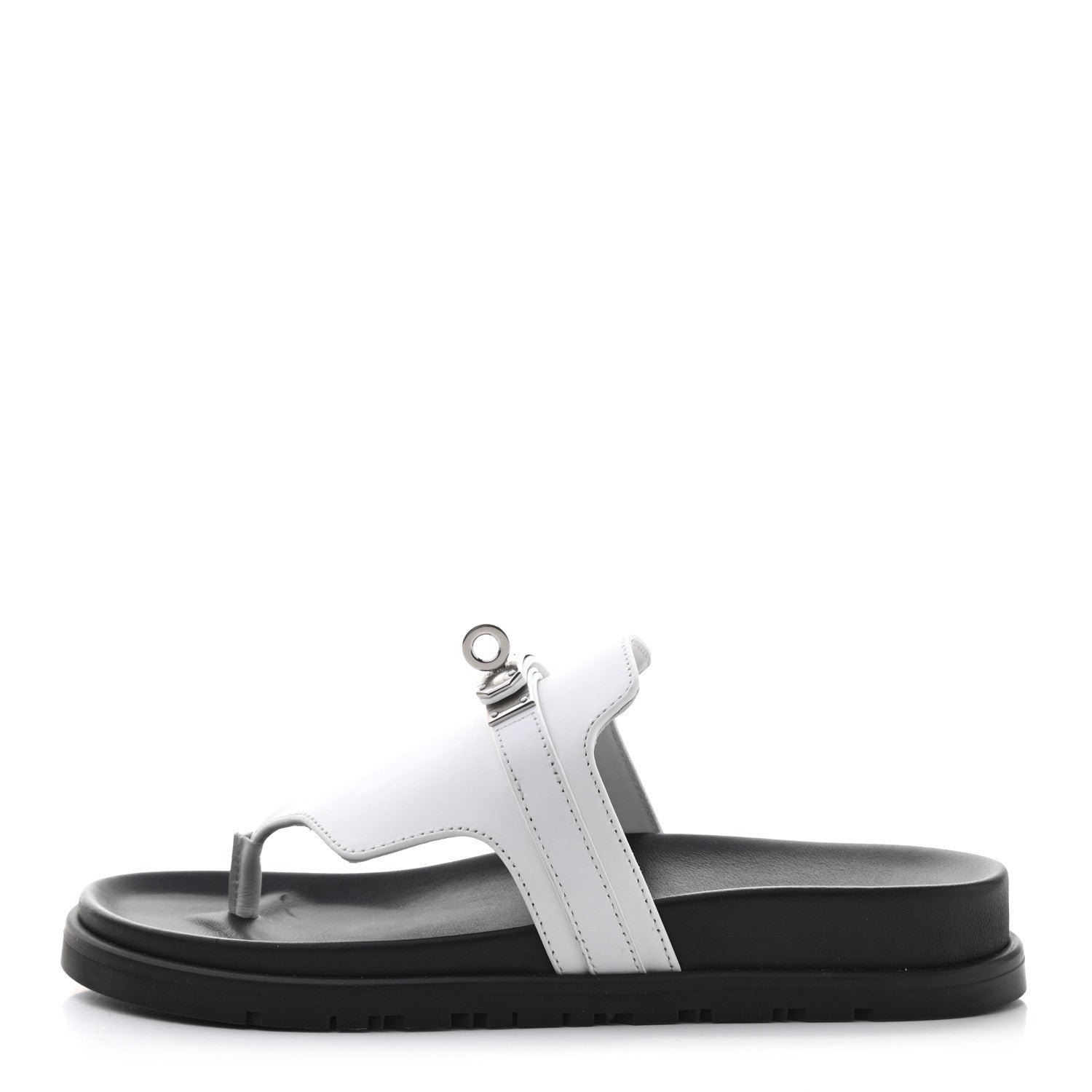 Hermes Calfskin Womens Empire Sandals 35 White 1 of 11