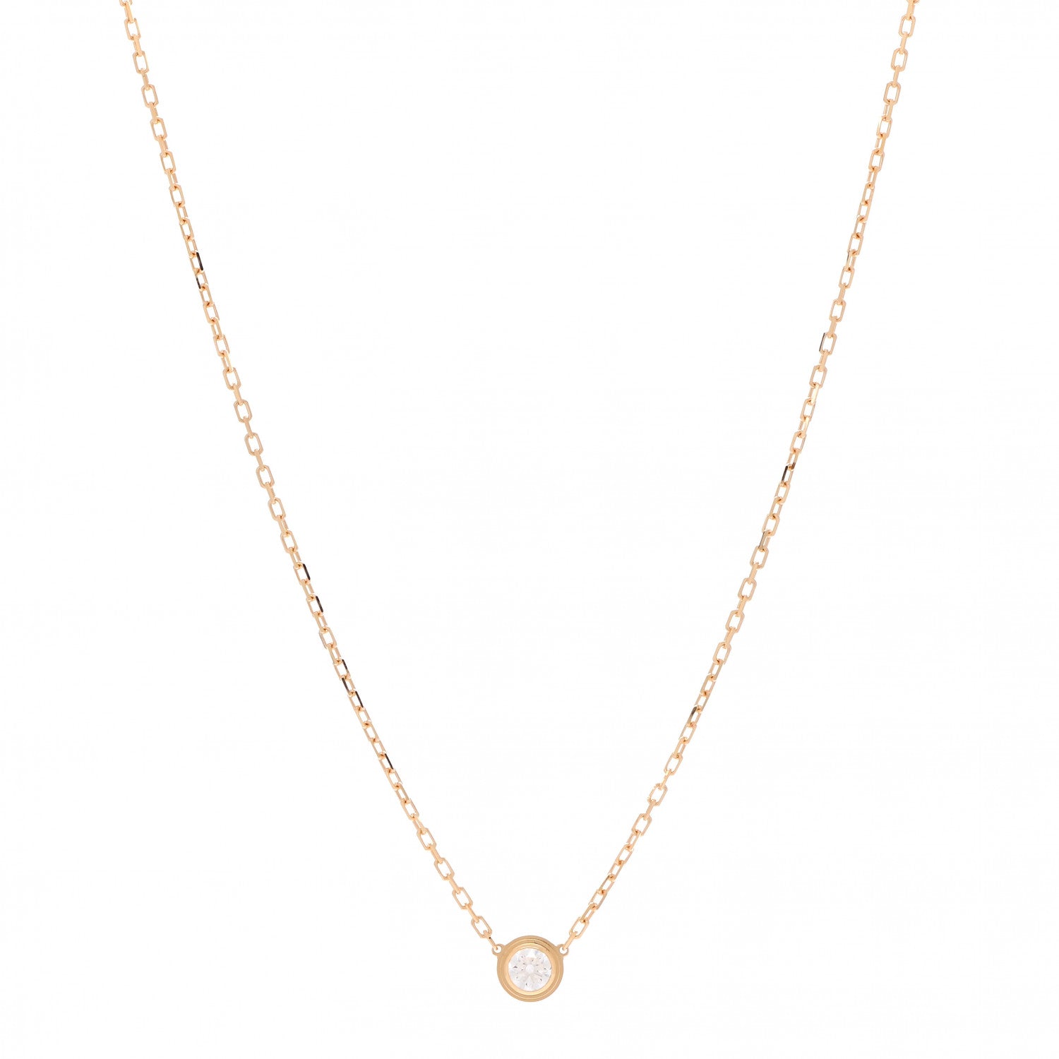 Cartier 18K Yellow Gold Diamond LM D'Amour Pendant Necklace 1 of 6
