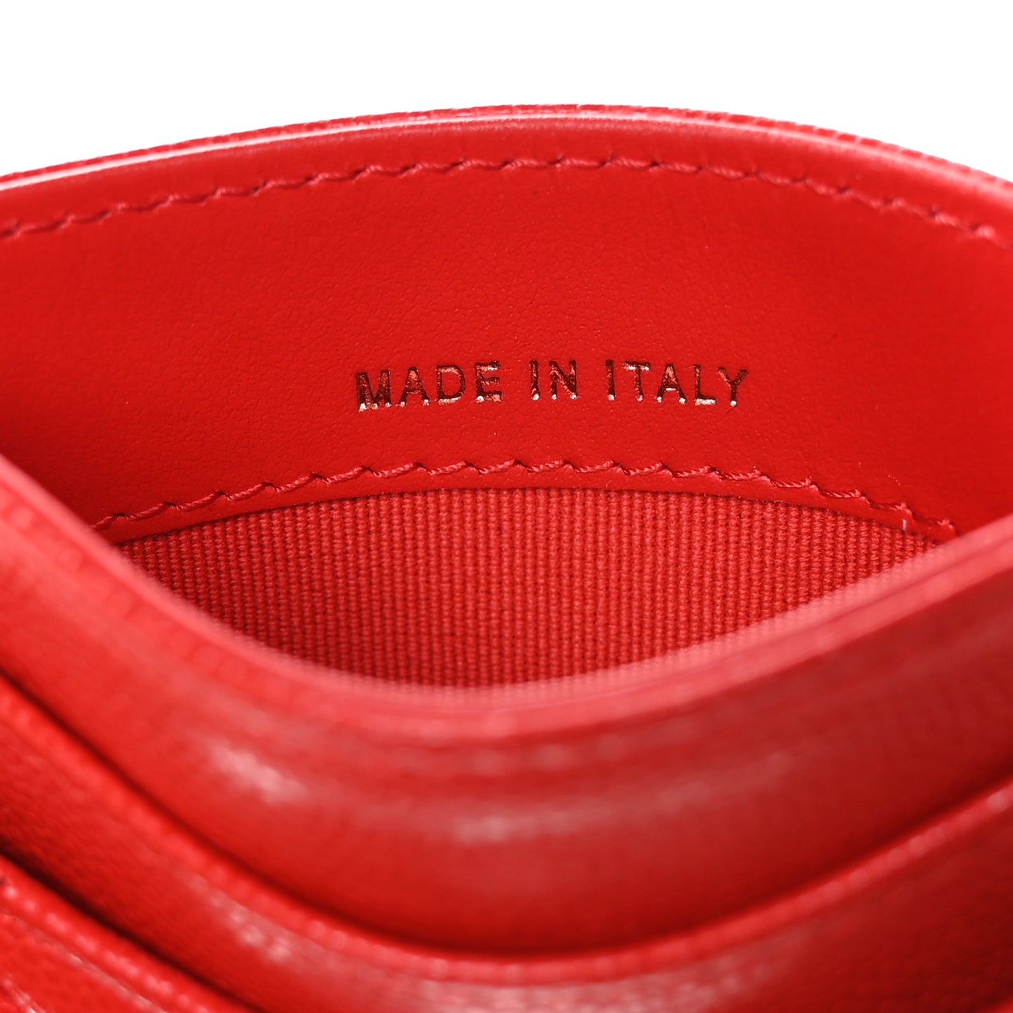 Caviar Quilted Card Holder Red