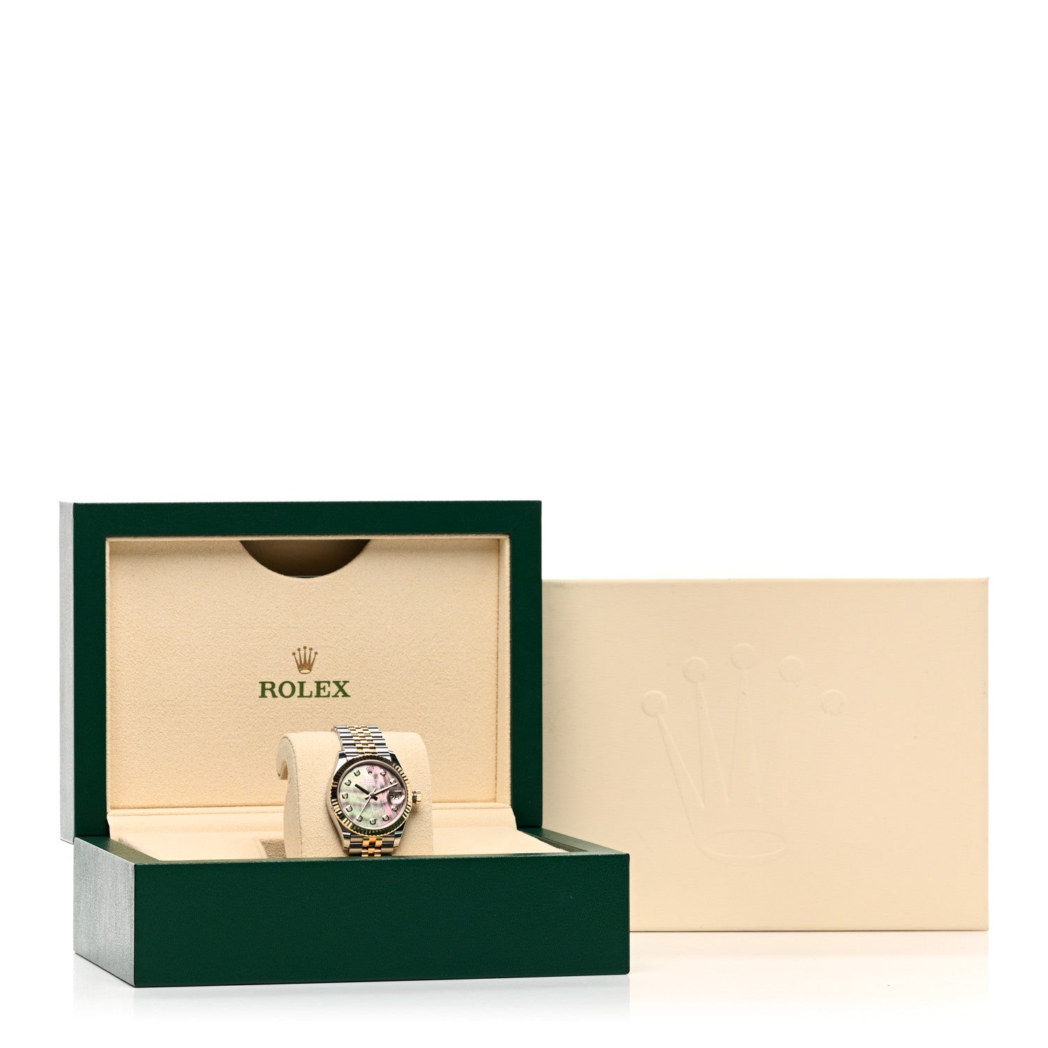 Rolex Stainless Steel 18K Yellow Gold Diamond Black Mother of Pearl 31mm Oyster Perpetual Datejust Watch 278273 5 of 5