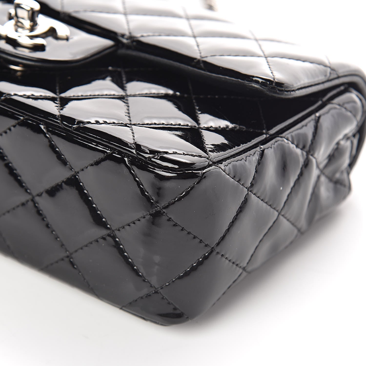 Chanel Patent Calfskin Quilted Mini Rectangular Flap Black 9 of 10