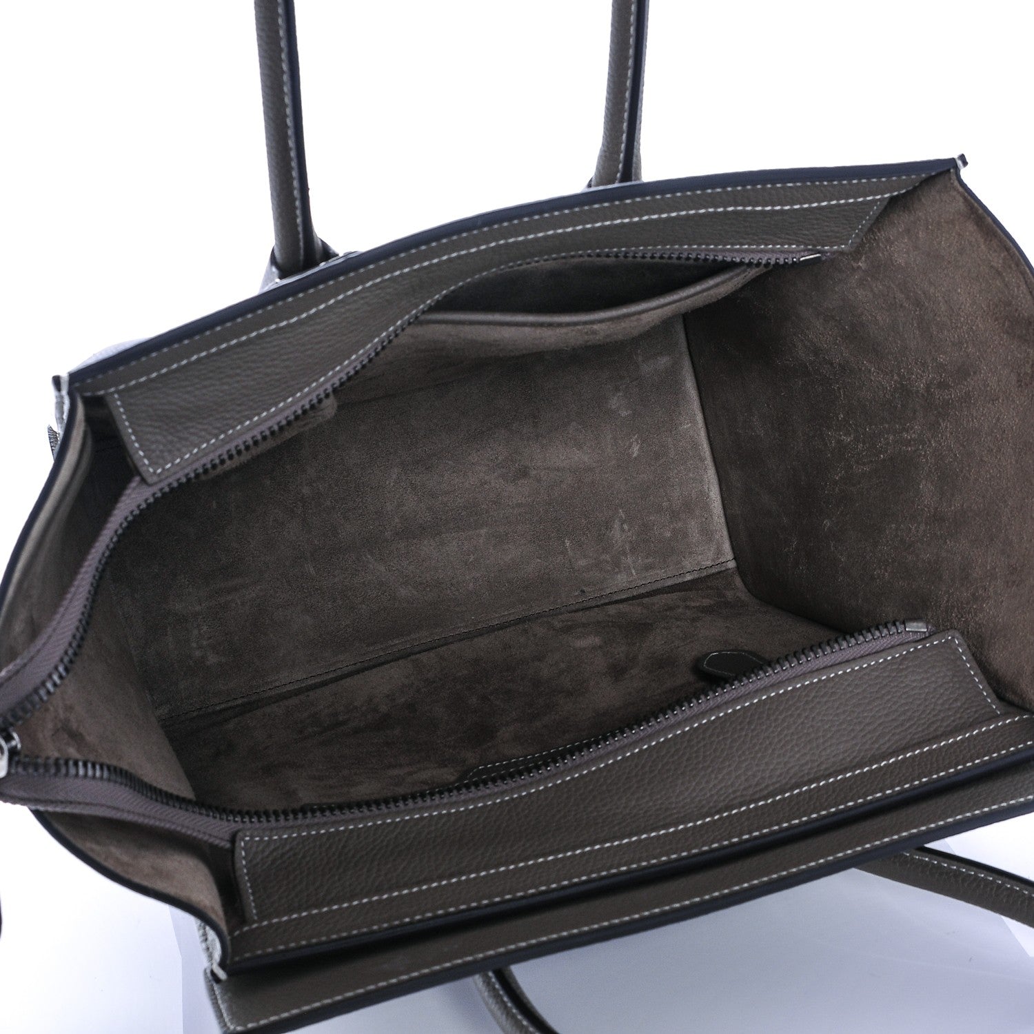 Celine Drummed Calfskin Micro Luggage Souris 5 of 8