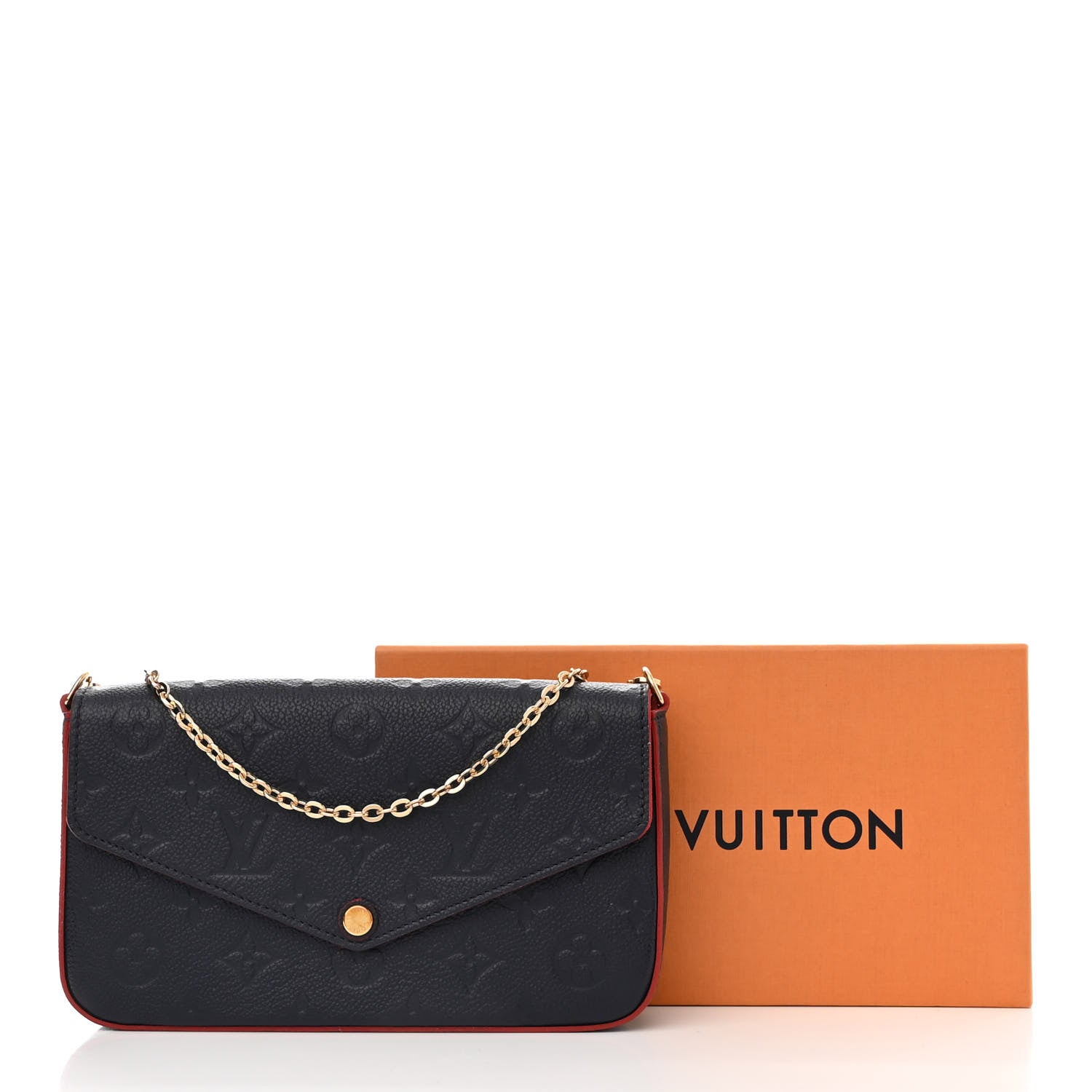 Louis Vuitton Empreinte Pochette Felicie Chain Wallet Marine Rouge 14 of 14