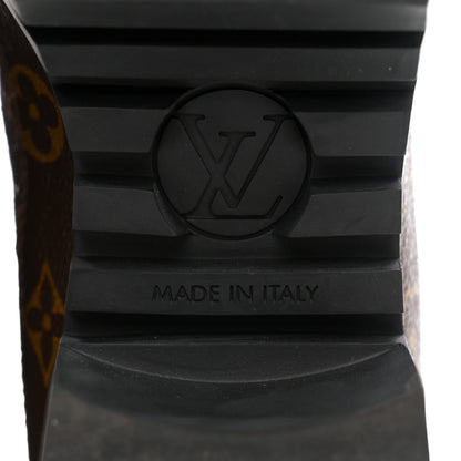 Louis Vuitton Suede Calfskin Monogram Laureate Platform Desert Boots 39 Black 6 of 11