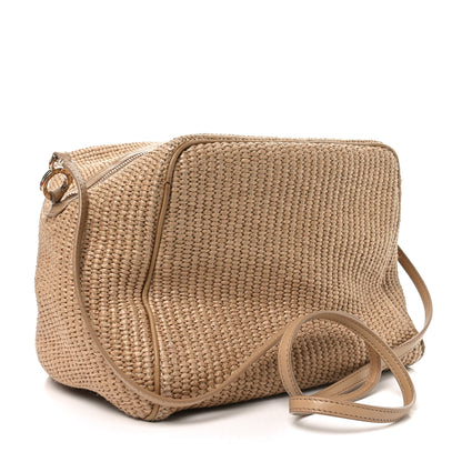 Loro Piana Cotton Raffia Puffy Pouch Clutch Bag 2 of 9