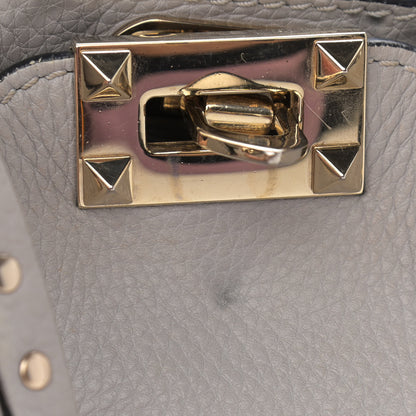 Valentino Garavani Grained Calfskin Mini Rockstud Tote Pastel Grey 10 of 10