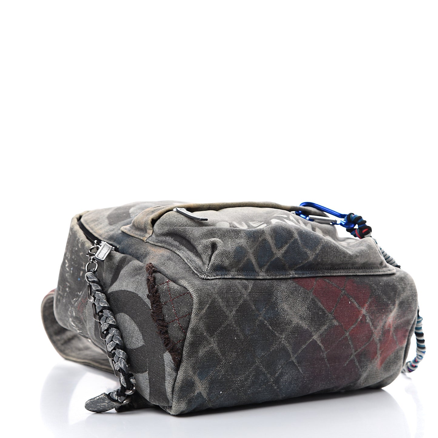 Graffiti Printed Canvas Medium Backpack Black