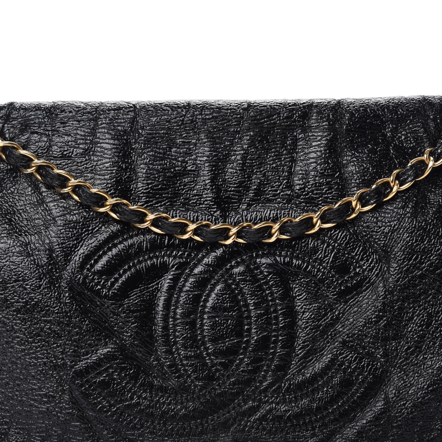 Chanel Vinyl Medium Rock and Chain Flap Black 9 of 10