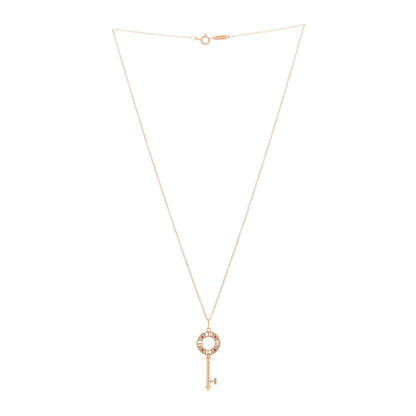 Tiffany 18K Rose Gold Ruby Atlas Pierced Key Pendant Necklace 2 of 4