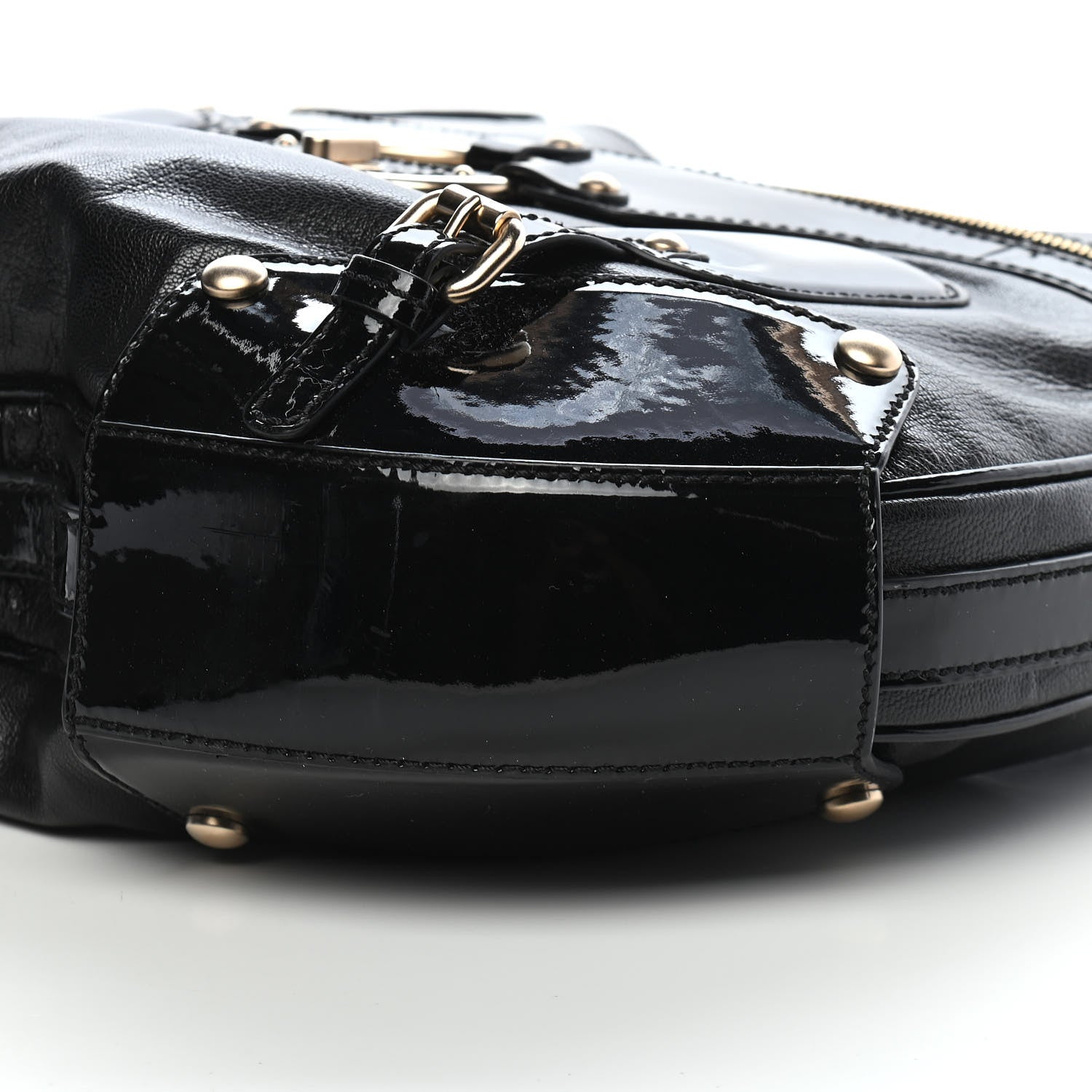 Versace Patent Studded Hobo Black 7 of 8