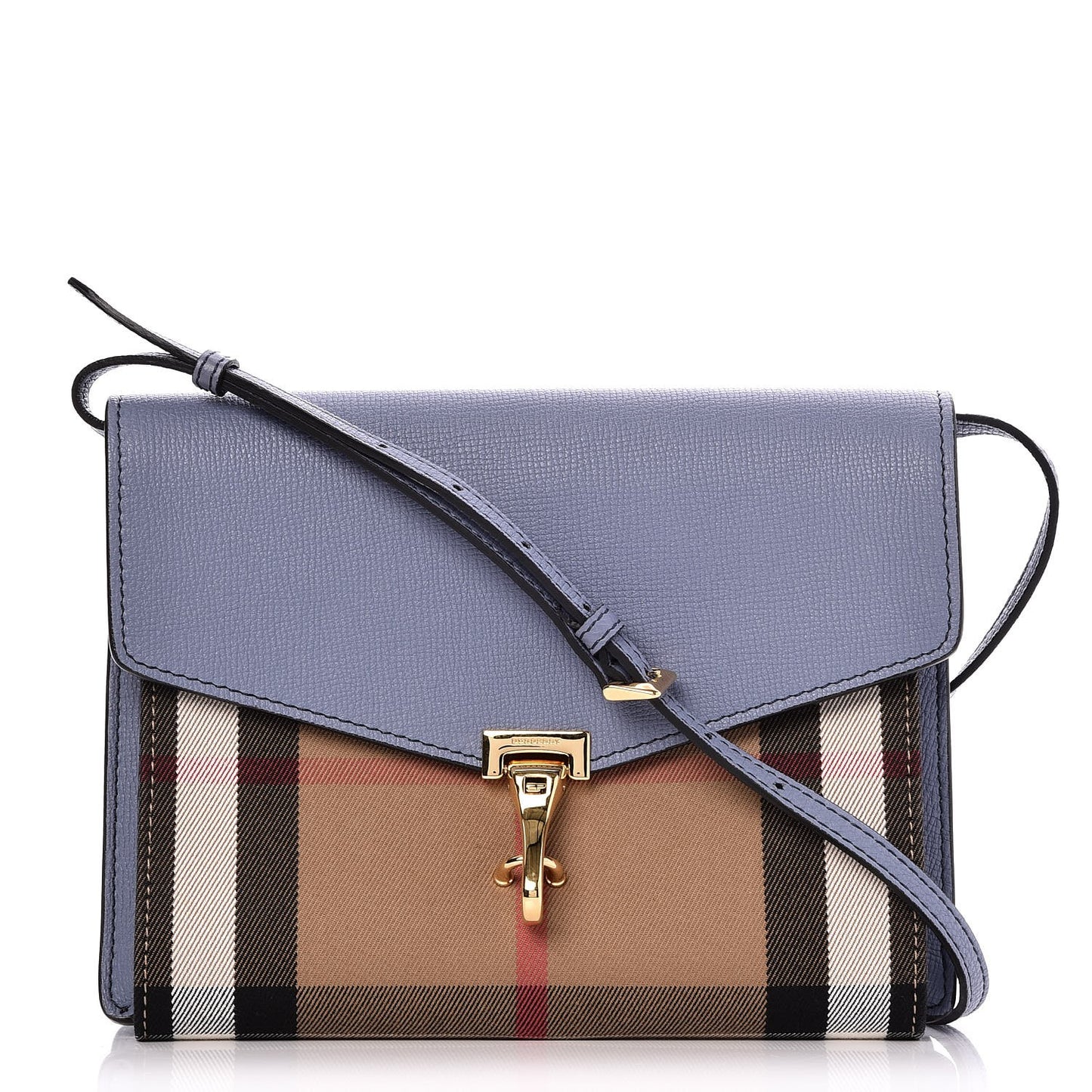 Derby Calfskin House Check Small Macken Crossbody Bag Slate Blue