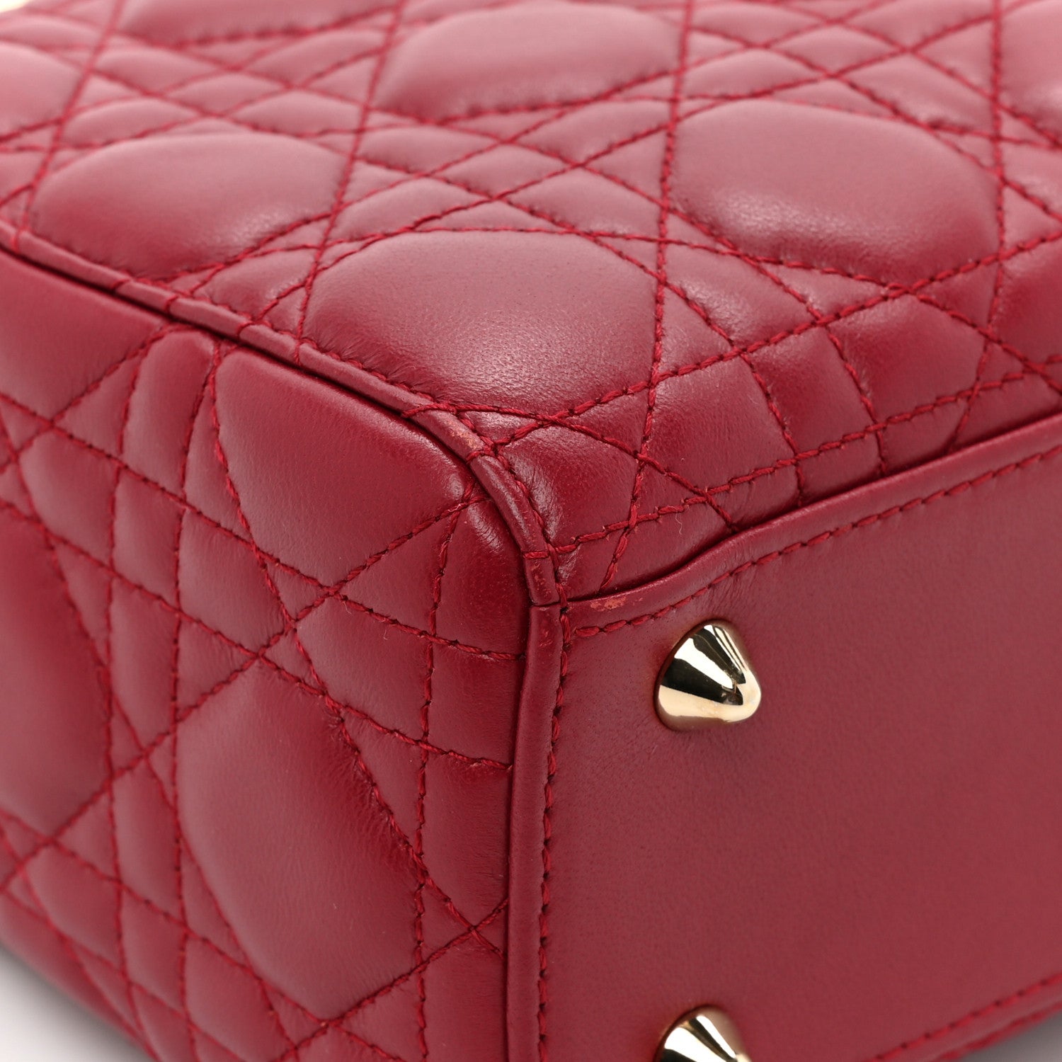 Christian Dior Lambskin Cannage Small Lucky Badges My Lady Dior Red 10 of 12
