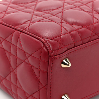 Christian Dior Lambskin Cannage Small Lucky Badges My Lady Dior Red 10 of 12