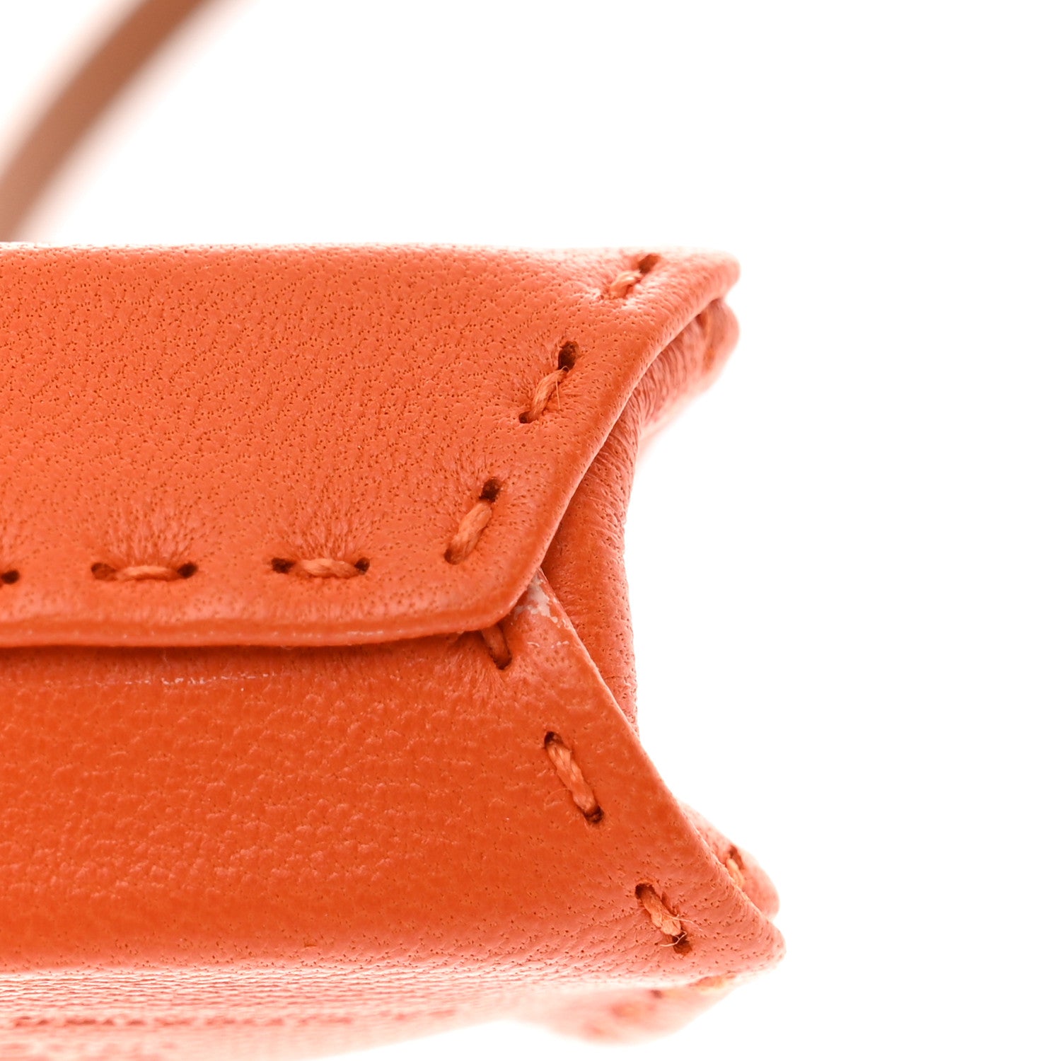 Hermes Milo Lambskin Swift Shopping Bag Charm Feu Gold 6 of 6