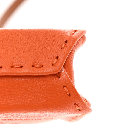 Hermes Milo Lambskin Swift Shopping Bag Charm Feu Gold 6 of 6