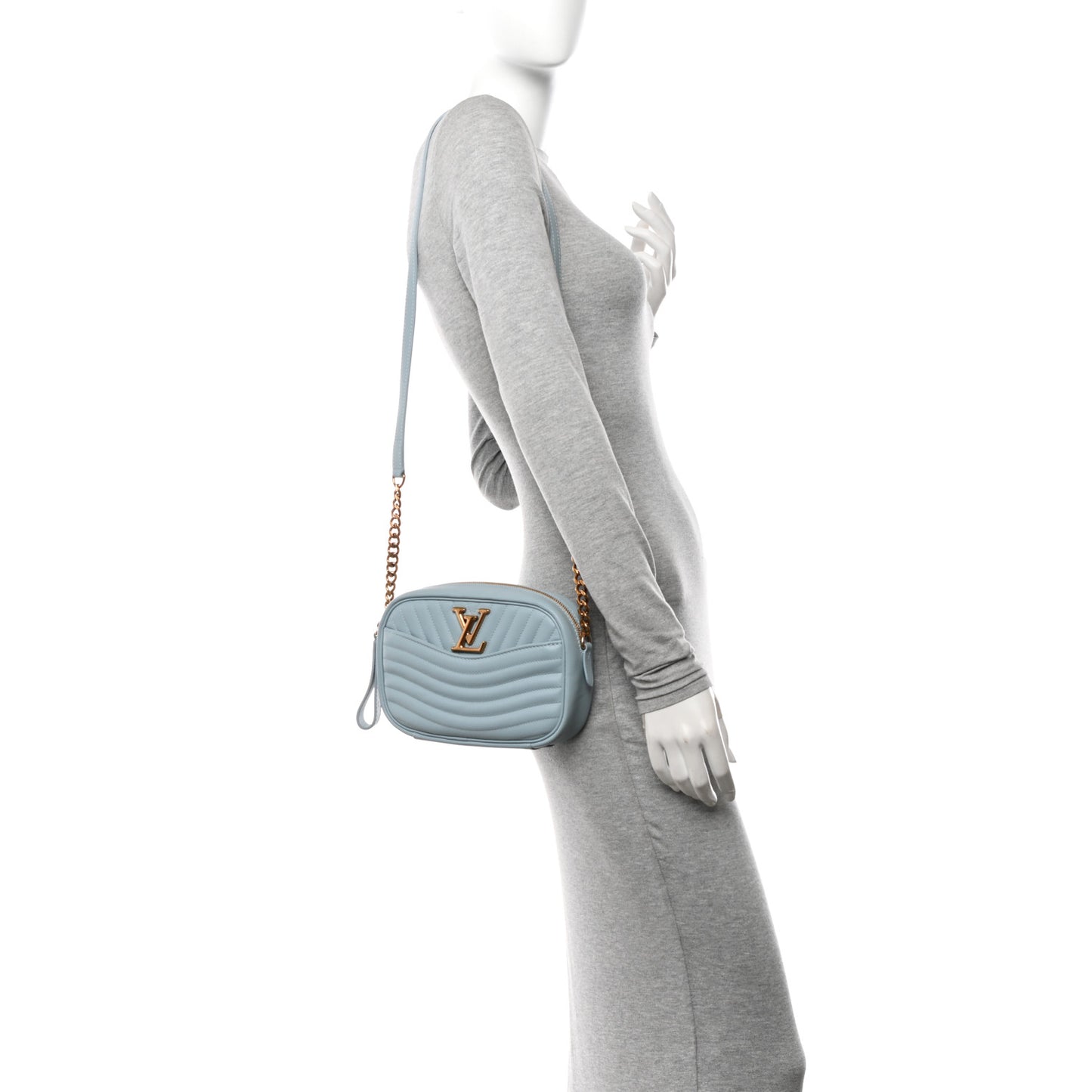 Calfskin New Wave Camera Bag Porcelain Blue