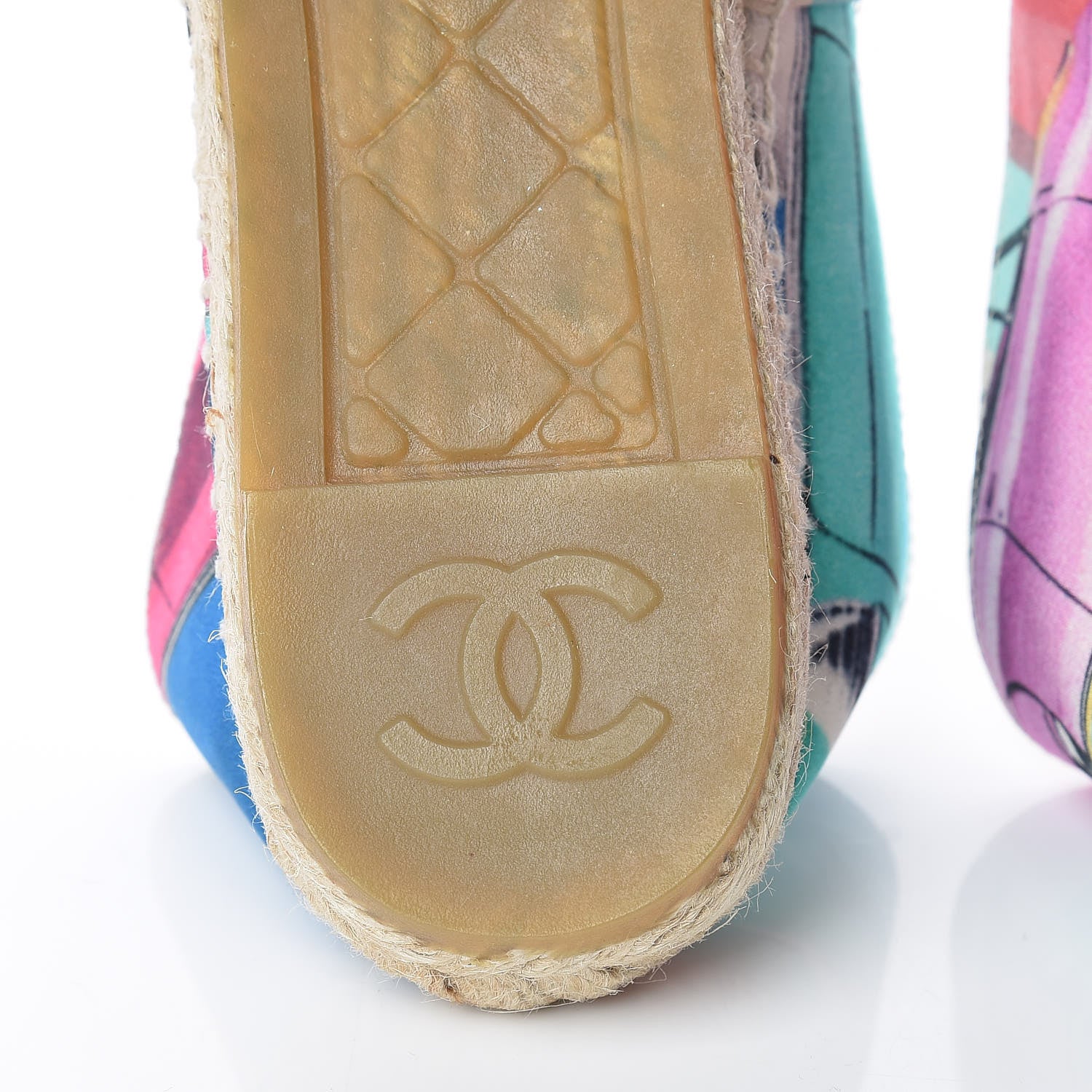 Chanel Fabric Patent CC Espadrilles 35 Multicolor Black 8 of 11