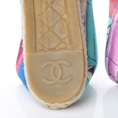 Chanel Fabric Patent CC Espadrilles 35 Multicolor Black 8 of 11