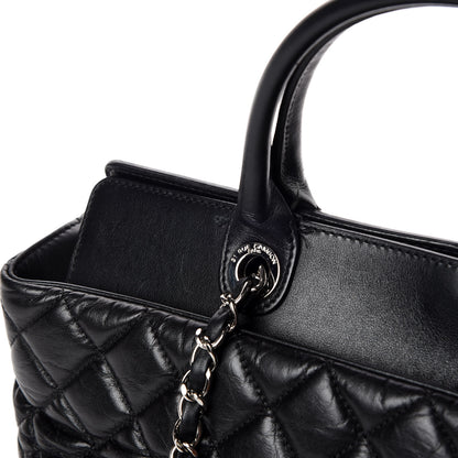 Chanel Aged Calfskin Quilted Be CC Tote Black 17 of 19