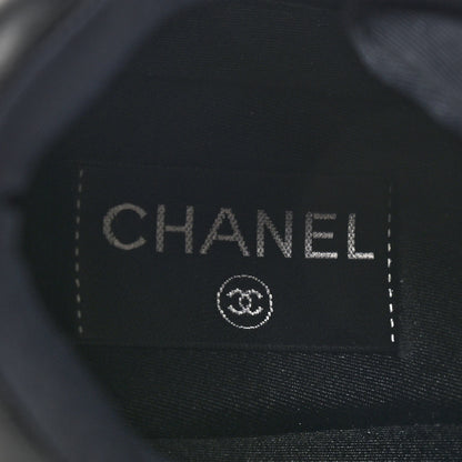 Chanel Toile Suede Calfskin CC Sneakers 39.5 Black 6 of 7