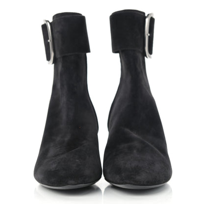 Saint Laurent Suede Joplin 50 Buckle Booties 38 Black 2 of 8