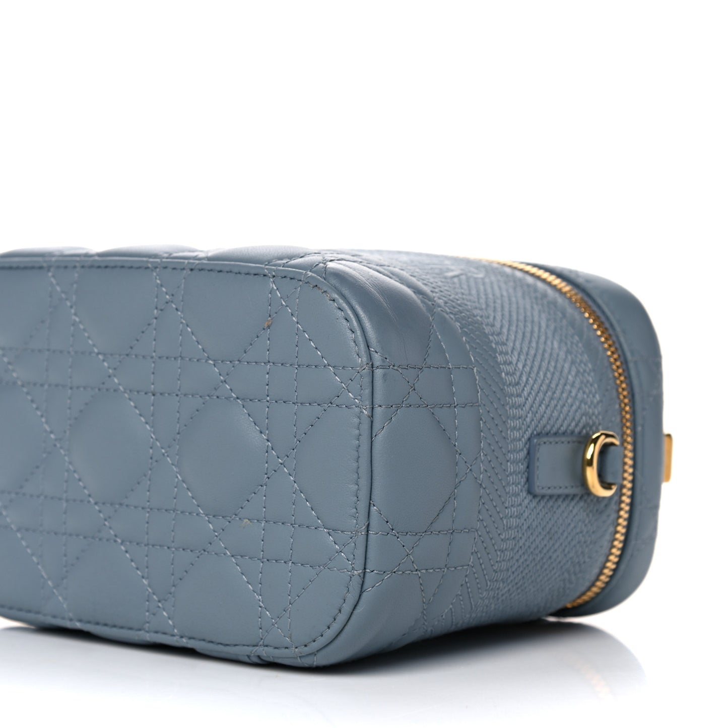 Lambskin Cannage Small Diortravel Vanity Case Cloud Blue