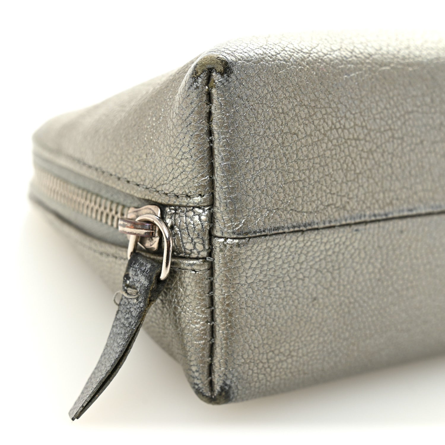 Chanel Metallic Goatskin Cosmetic Case Silver 11 of 12