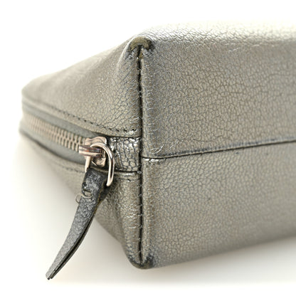 Chanel Metallic Goatskin Cosmetic Case Silver 11 of 12