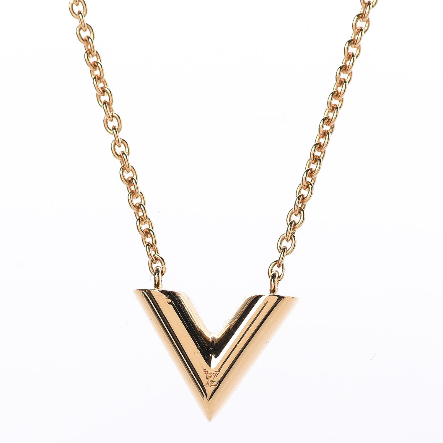 Louis Vuitton Essential V Necklace Gold 4 of 6