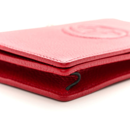 Gucci Pebbled Calfskin Soho Wallet on Chain Hibiscus Red 8 of 10