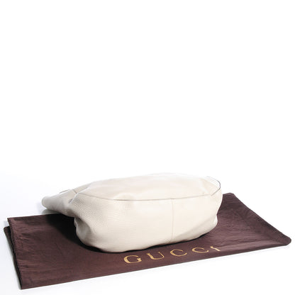 Gucci Pebbled Calfskin Twill Medium Shoulder Bag White 4 of 7
