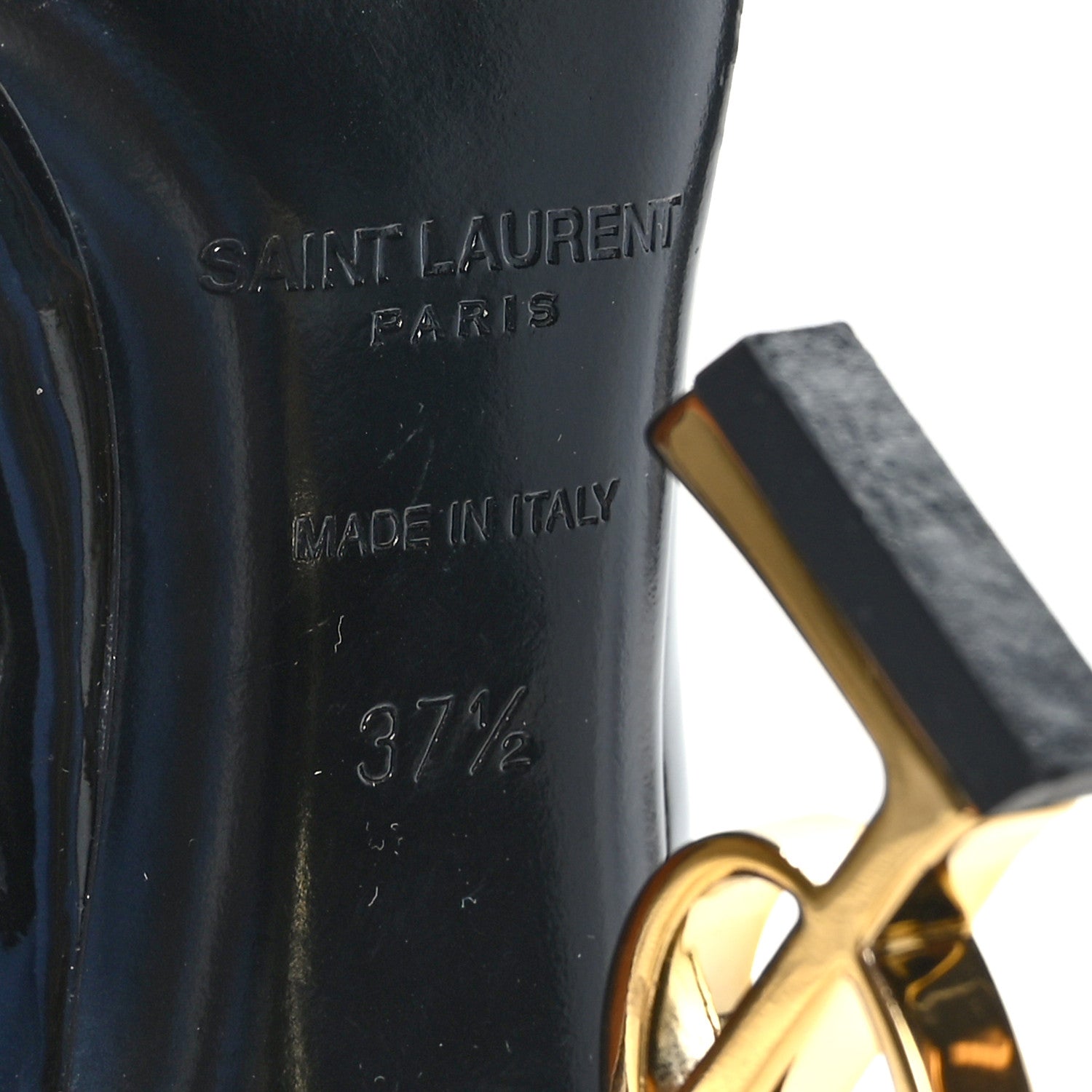 Saint Laurent Patent Opyum 110 Pumps 37.5 Black Gold 7 of 9