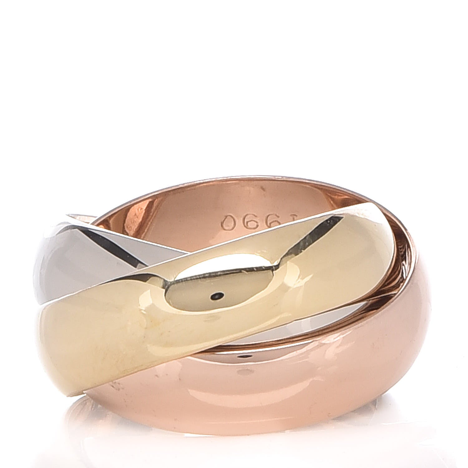 Cartier 18K Pink Yellow White Gold Large Trinity Ring 50 5.25 3 of 6