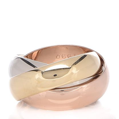 Cartier 18K Pink Yellow White Gold Large Trinity Ring 50 5.25 3 of 6