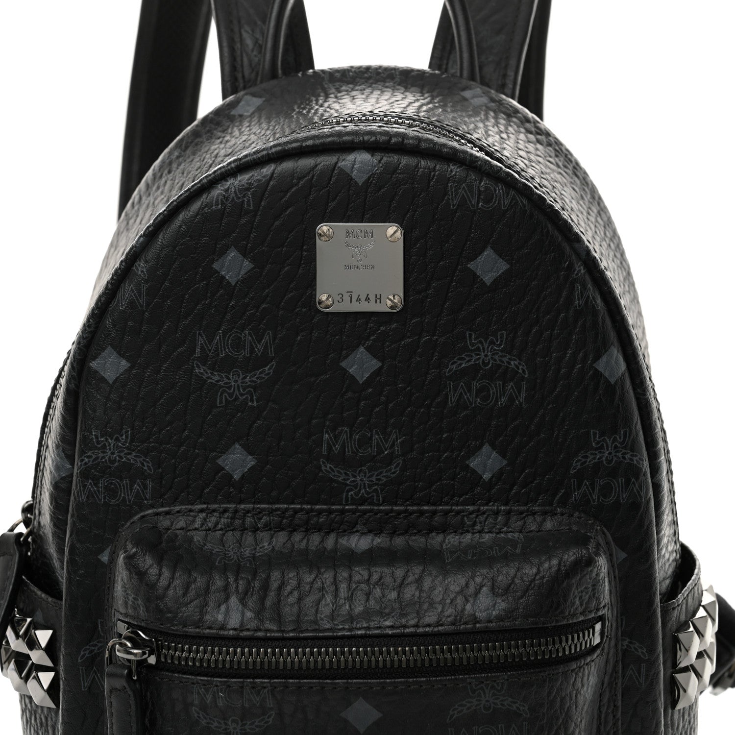 MCM Visetos Side Stud Mini Stark Backpack Black 7 of 10