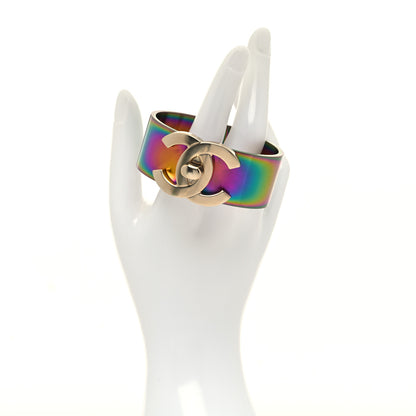 Chanel Metal Iridescent CC Cuff M Gold 2 of 5