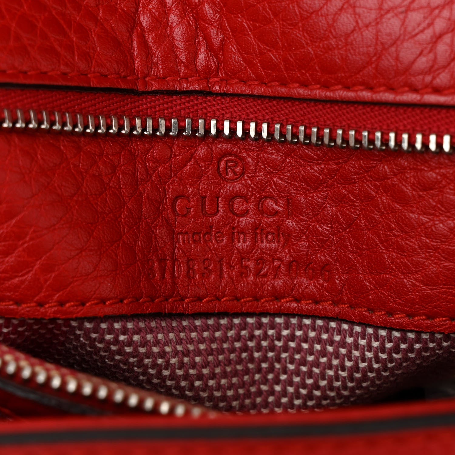 Gucci Cellarius Calfskin Small Bamboo Daily Top Handle Bag Hibiscus Red 6 of 9
