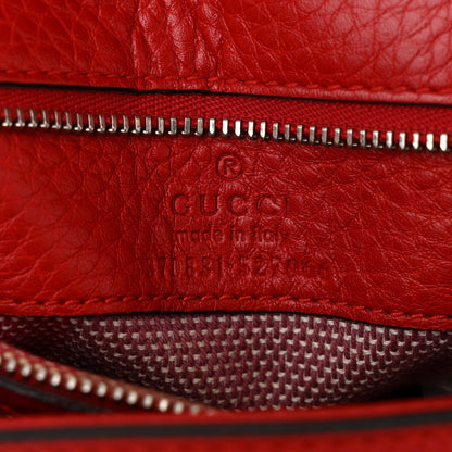 Gucci Cellarius Calfskin Small Bamboo Daily Top Handle Bag Hibiscus Red 6 of 9