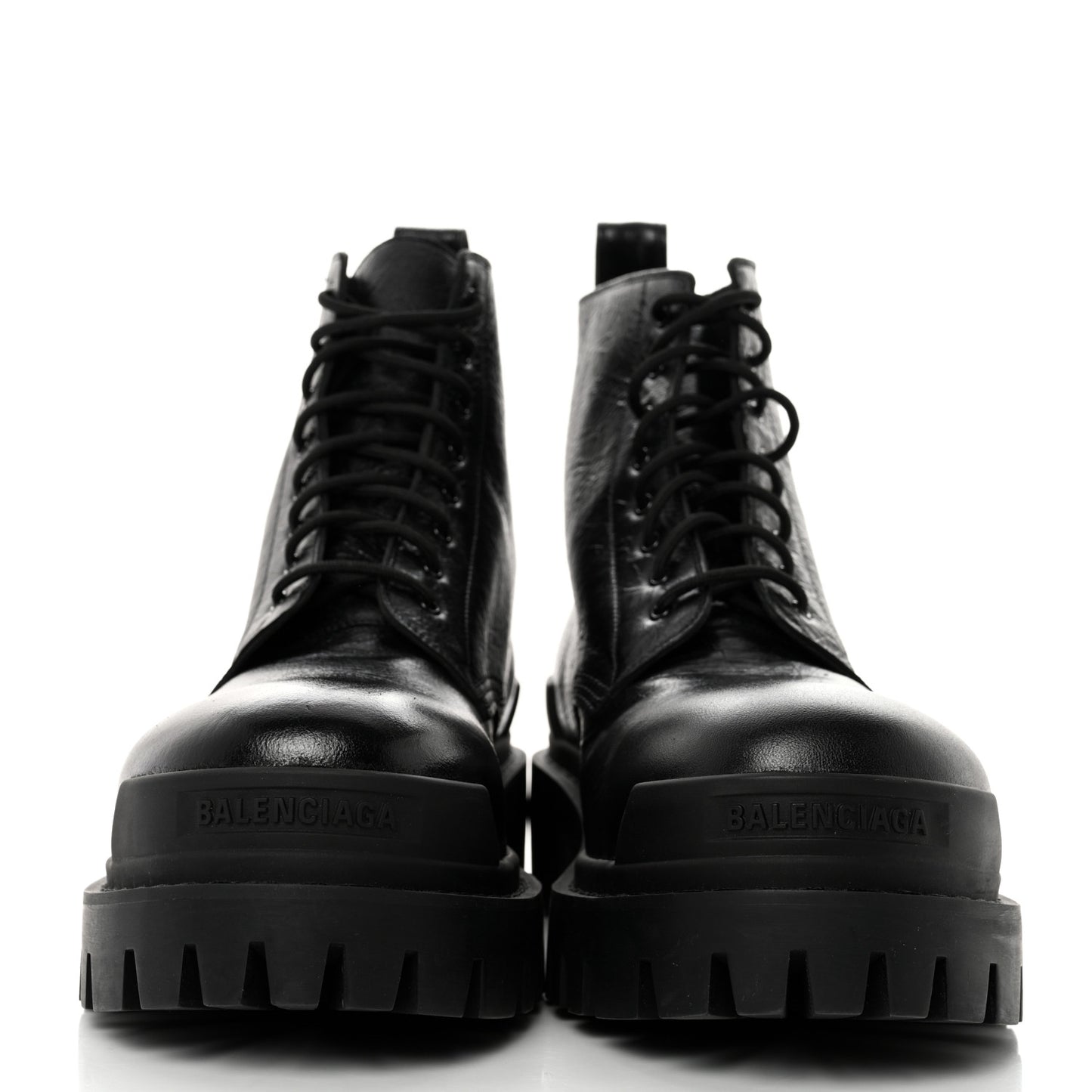 Calfskin Mens Strike 20mm Lace Up Boots 45 Black