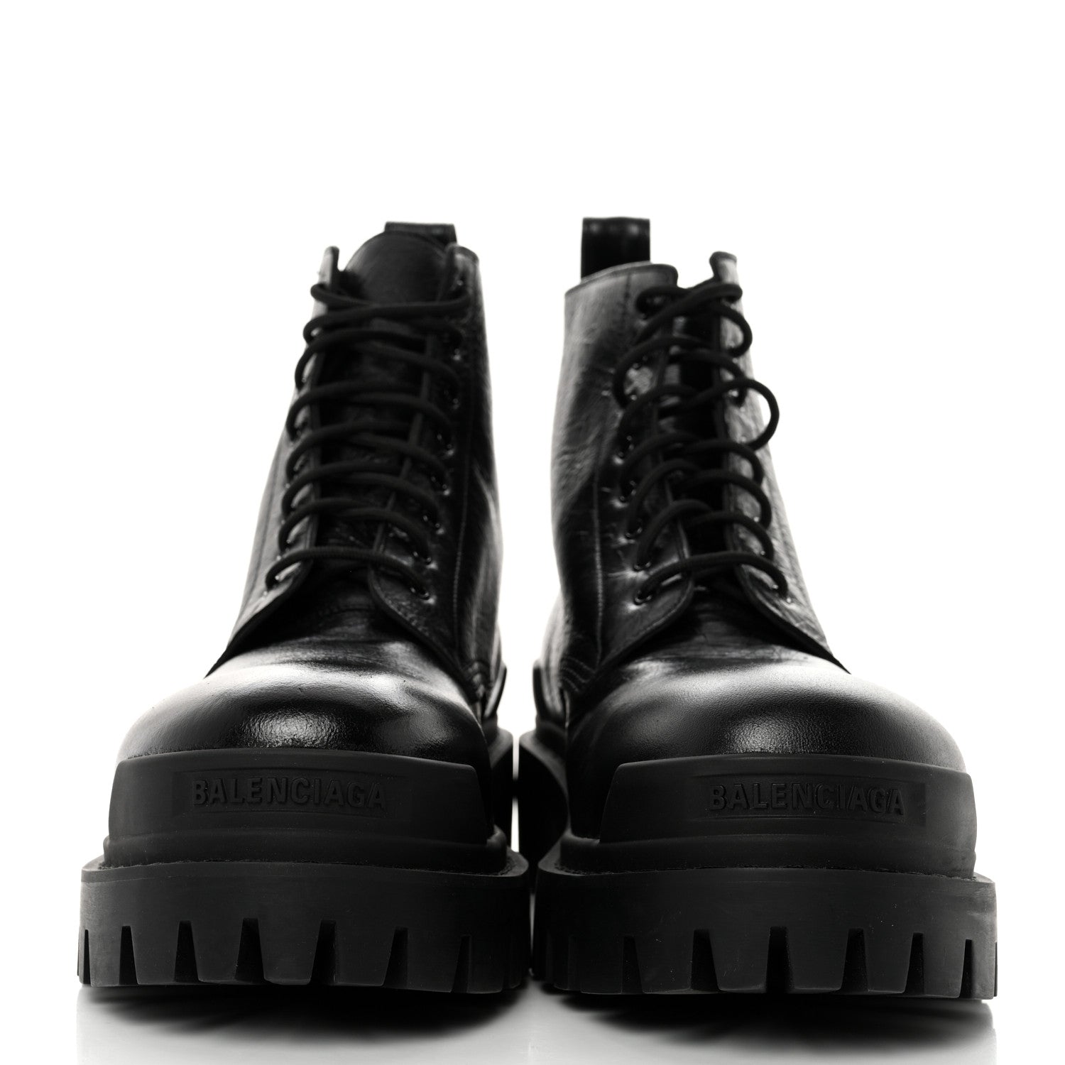 Balenciaga Calfskin Mens Strike 20mm Lace Up Boots 45 Black 2 of 8