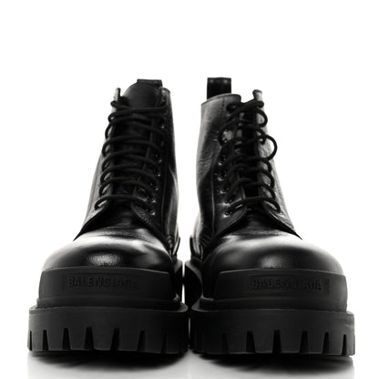 Balenciaga Calfskin Mens Strike 20mm Lace Up Boots 45 Black 2 of 8