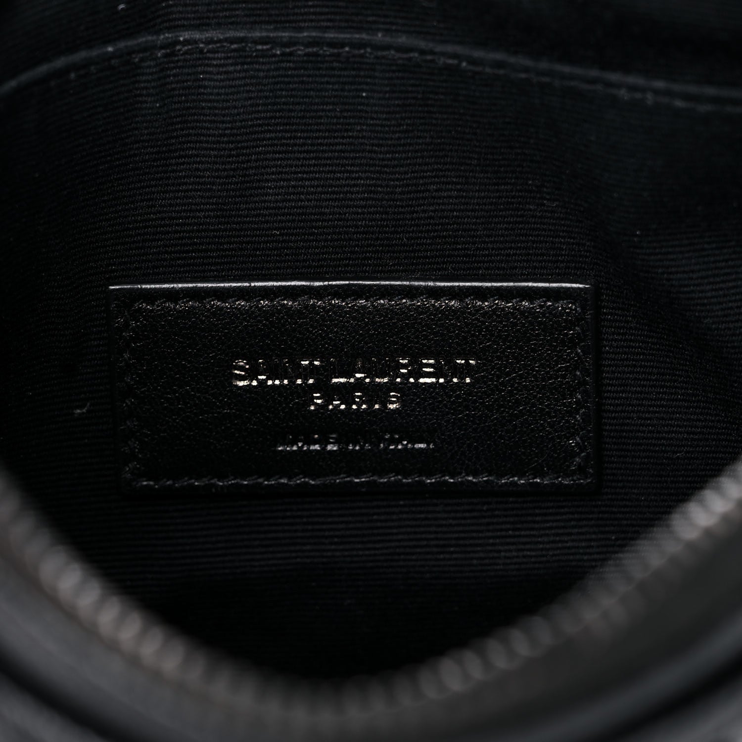Saint Laurent Grain De Poudre Chevron Monogram Bill Pouch Black 6 of 17