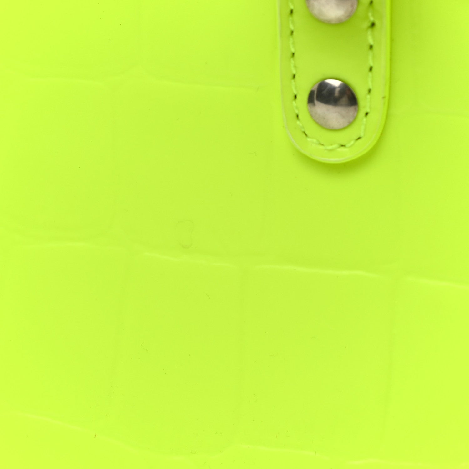 Balenciaga Semi Shiny Calfskin Crocodile Embossed Neo Classic Silver Hardware Mini City Fluo Yellow 17 of 18