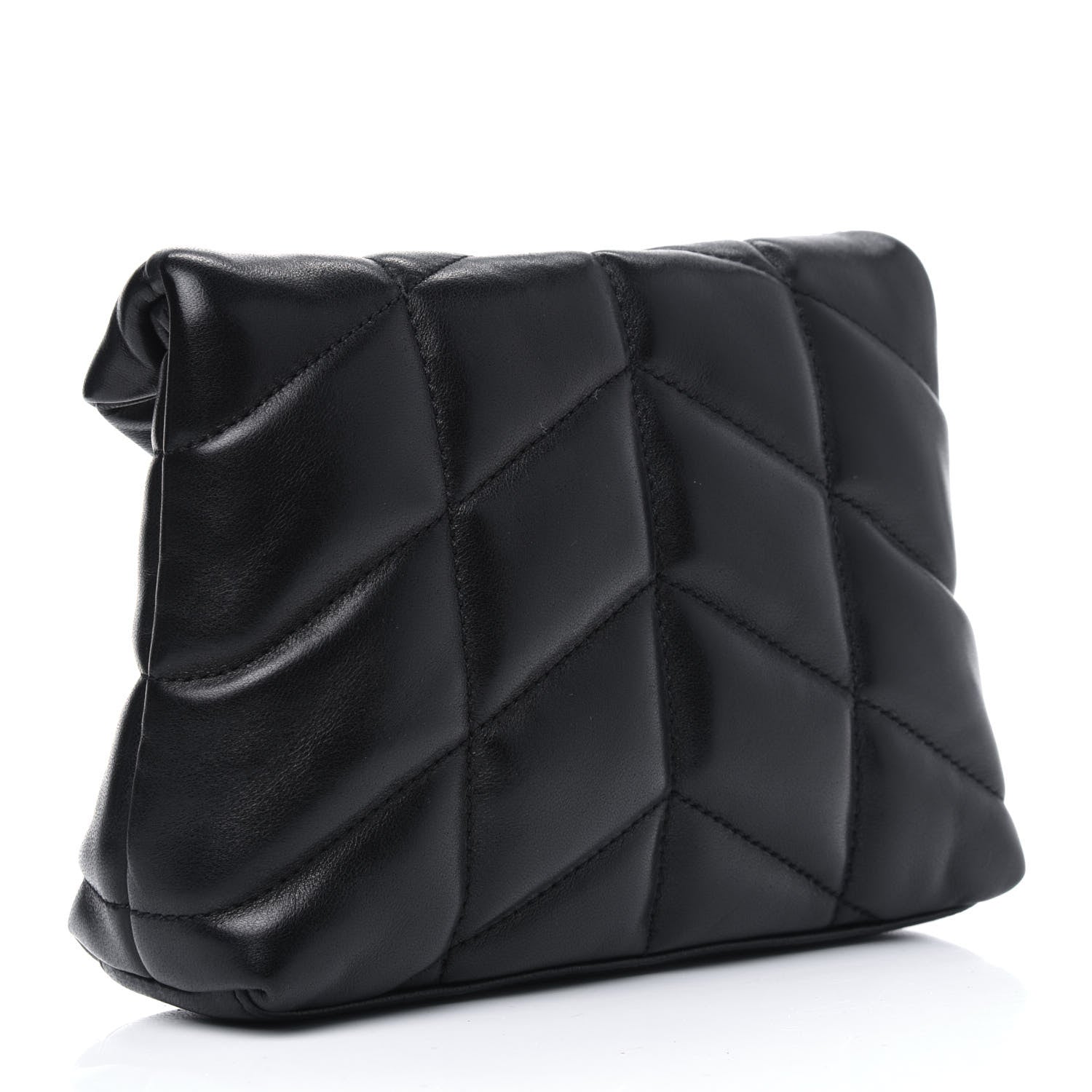 Saint Laurent Lambskin Monogram Loulou Puffer Pouch Clutch Black 3 of 11