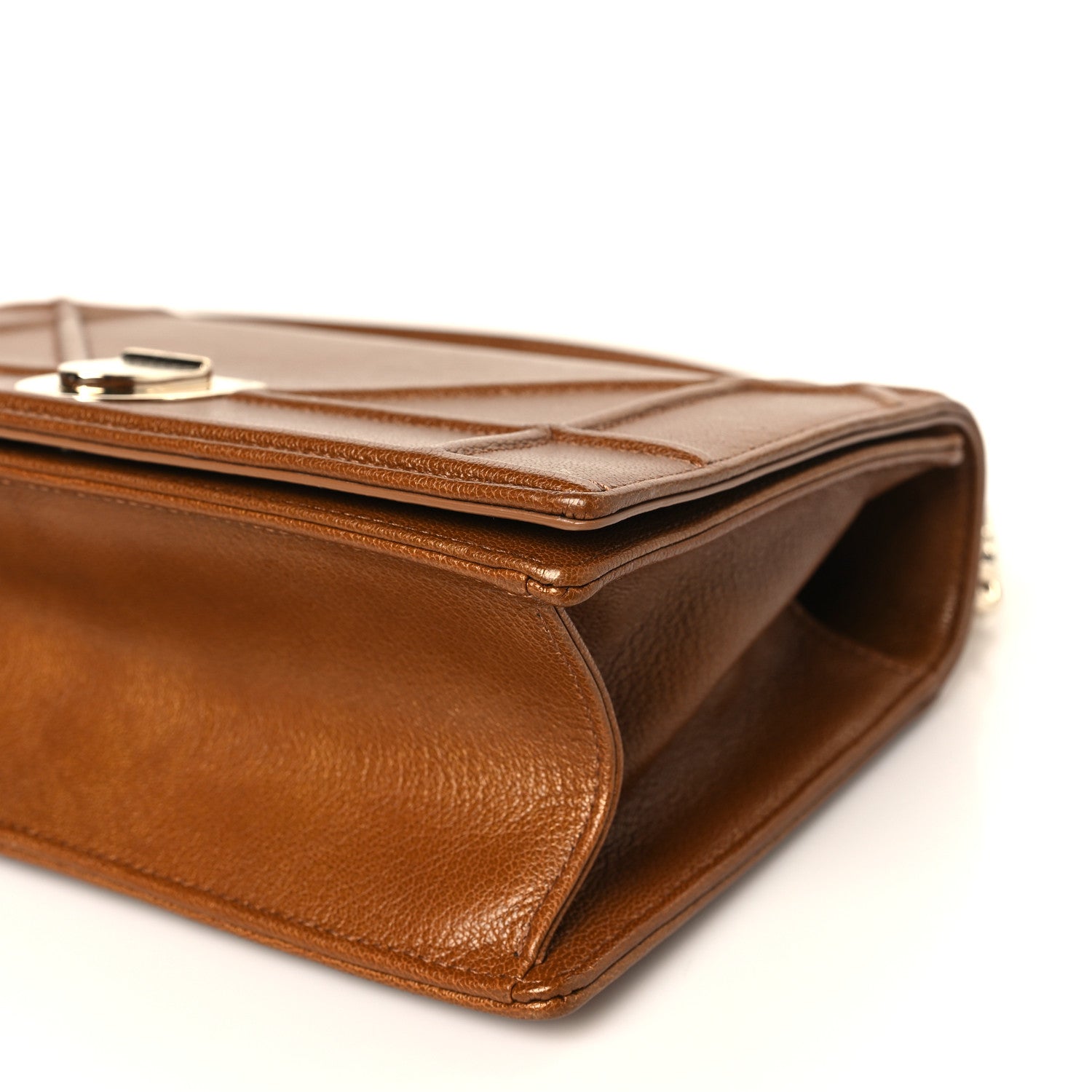 Christian Dior Grained Calfskin Medium Diorama Flap Bag Brown 10 of 10