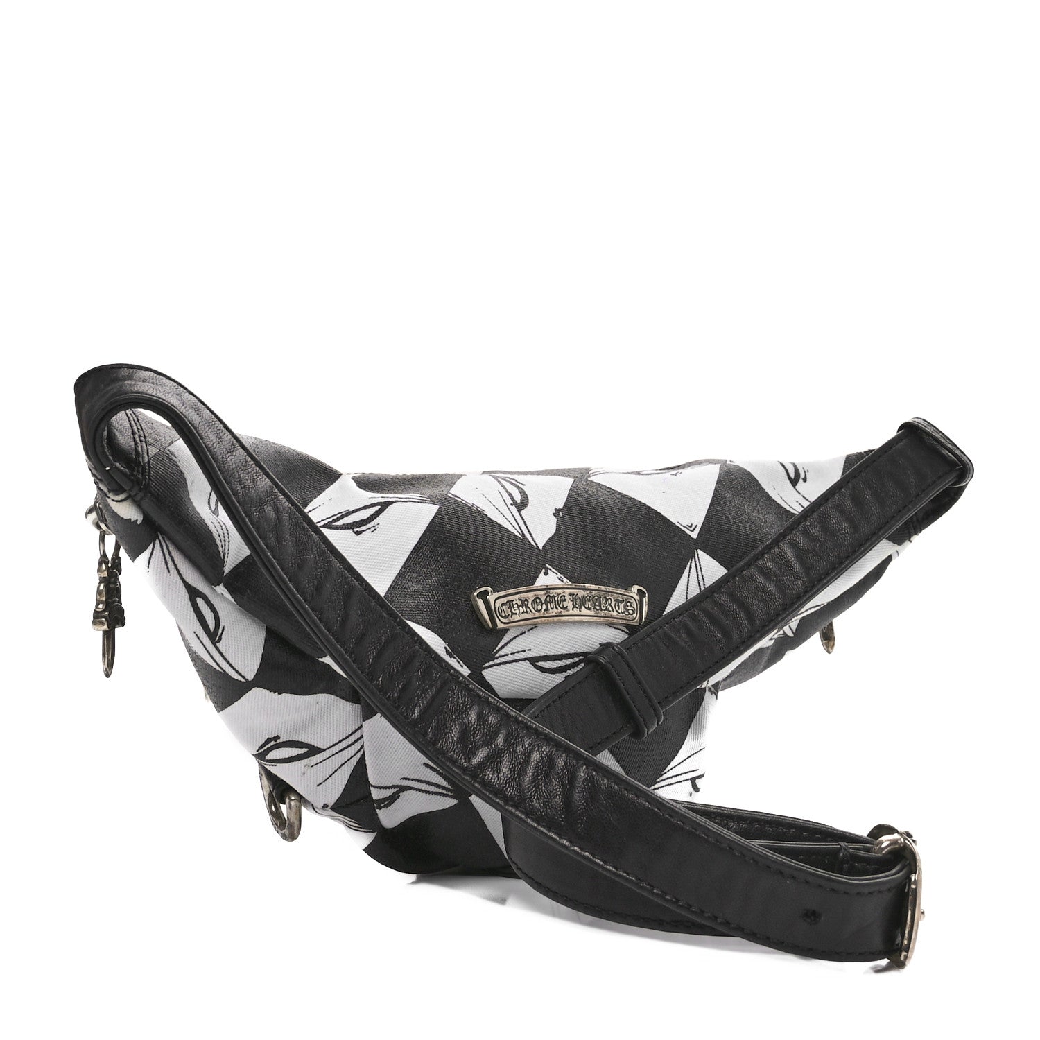 Chrome Hearts Canvas 99 Eyes Snat Pack Gunslinger Waist Bag Black White 3 of 10